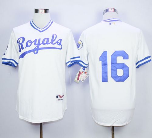 Royals #16 Bo Jackson White 1974 Turn Back The Clock Stitched MLB Jersey - Click Image to Close